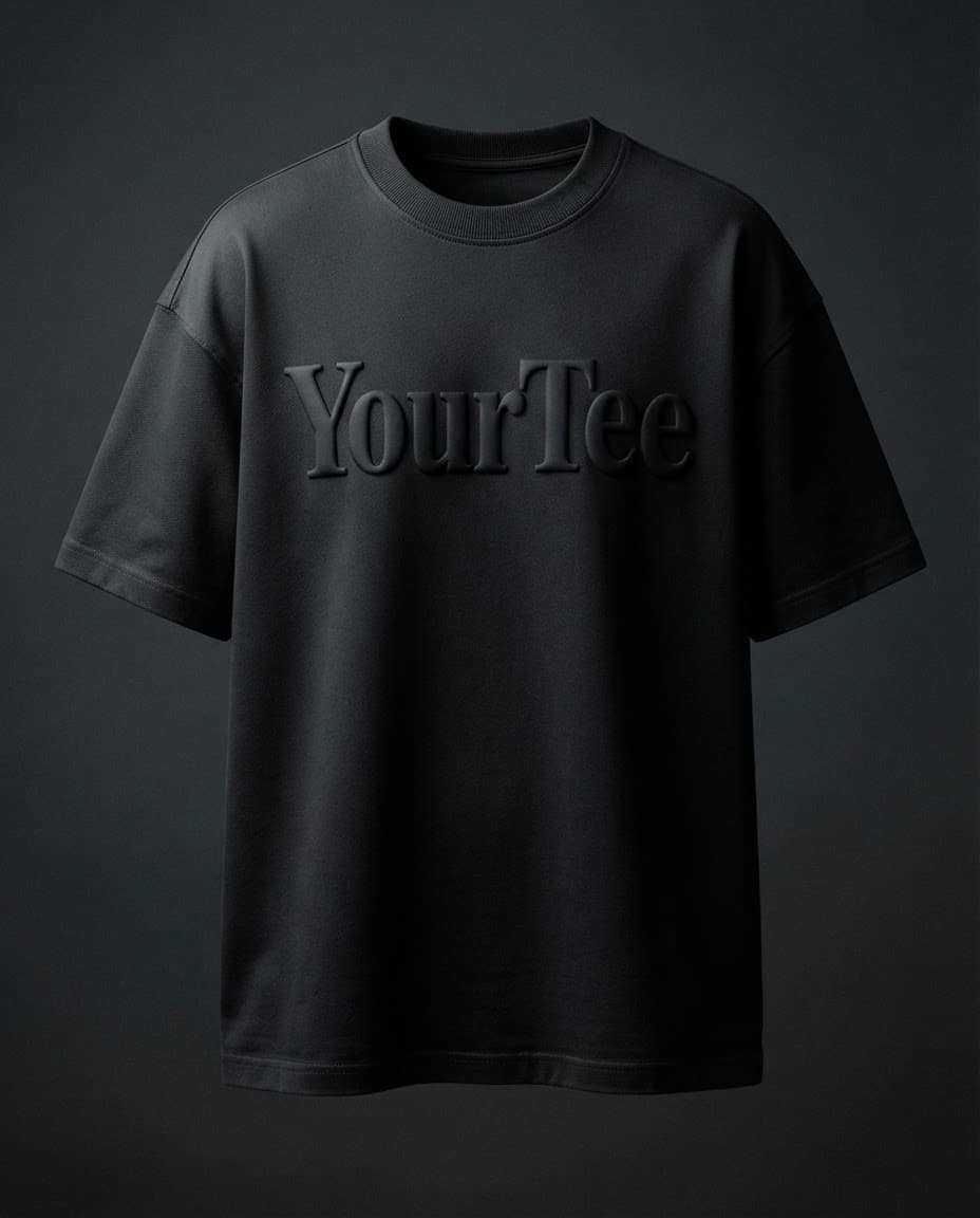 Classic Embossed Black Tee