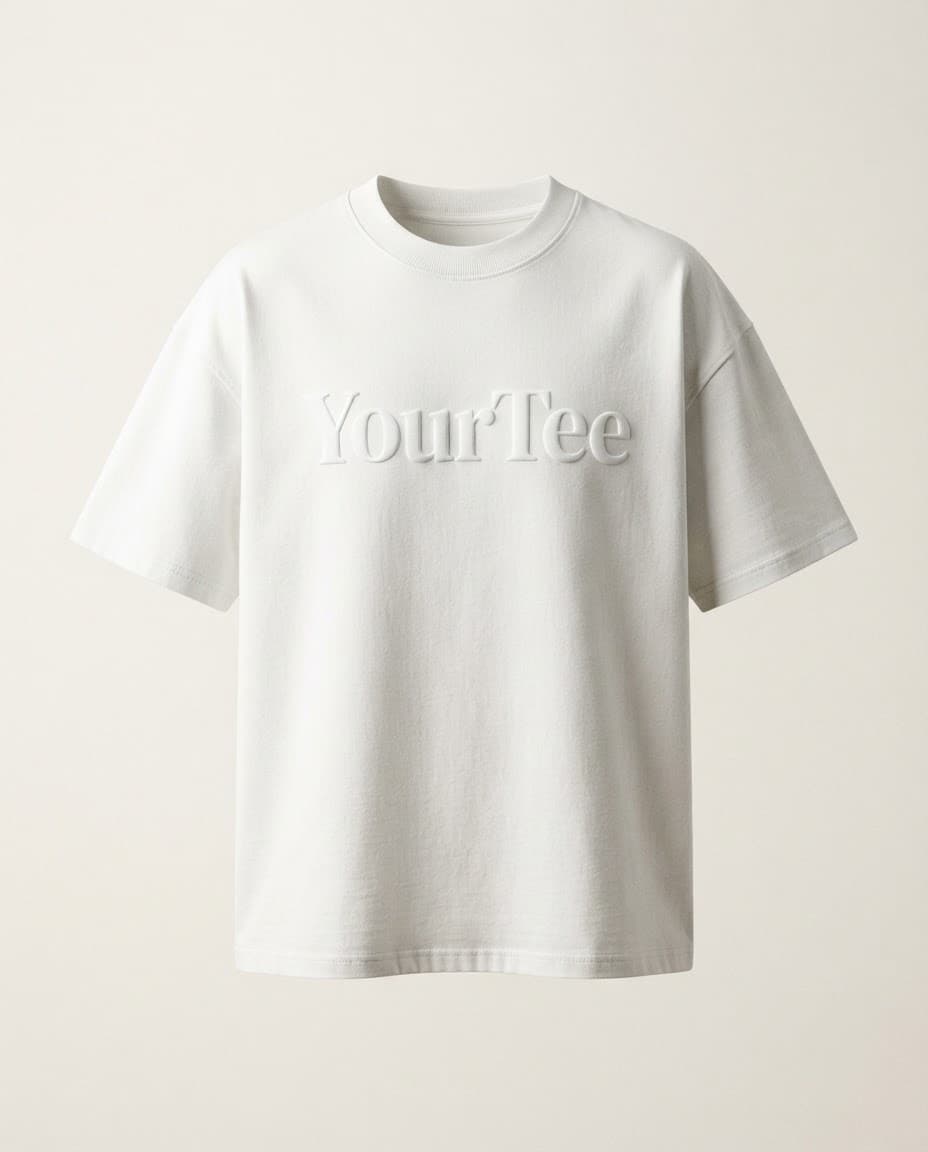 White Embossed Classic Tee